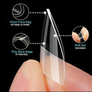 Soft Gel Short Almond Nail Tips, 600Pcs Clear Half Cover Salon Quality Nails