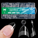Soft Gel Short Almond Nail Tips, 600Pcs Clear Half Cover Salon Quality Nails