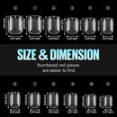 Extra Short Square Nail Tips, 192Pcs Clear Acrylic Half Matte False Nails
