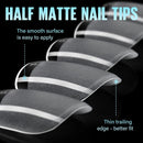 Extra Short Square Nail Tips, 192Pcs Clear Acrylic Half Matte False Nails