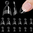 Soft Gel Short Almond Nail Tips, 600Pcs Clear Half Cover Salon Quality Nails