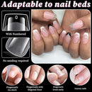 420Pcs Extra Short Coffin Nail Tips, Clear Full Cover Acrylic Gel Nails