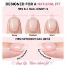 150Pcs Extra Short Almond Nail Tips, Pre-Etched Gel Tips in 15 Sizes