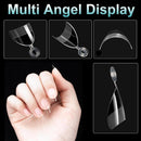 Soft Gel Short Almond Nail Tips, 600Pcs Clear Half Cover Salon Quality Nails