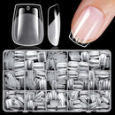 420Pcs Extra Short Coffin Nail Tips, Clear Full Cover Acrylic Gel Nails